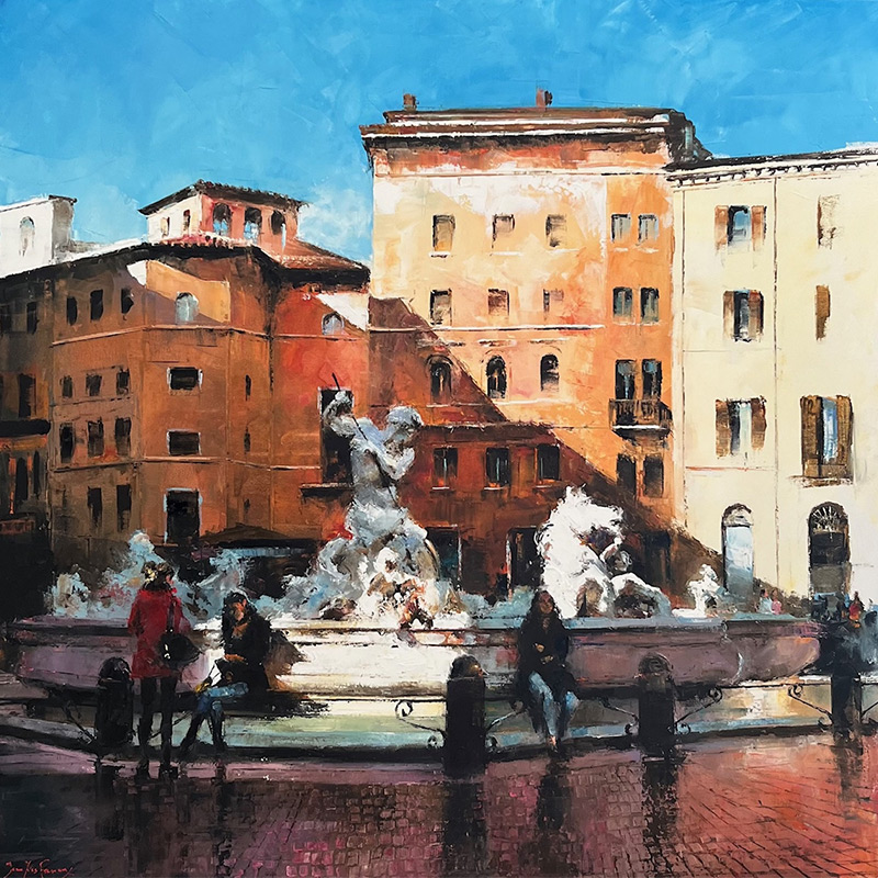 Fontaines baroques sous le ciel de Rome