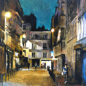 Aux heures du soir dans les rues de Montmartre