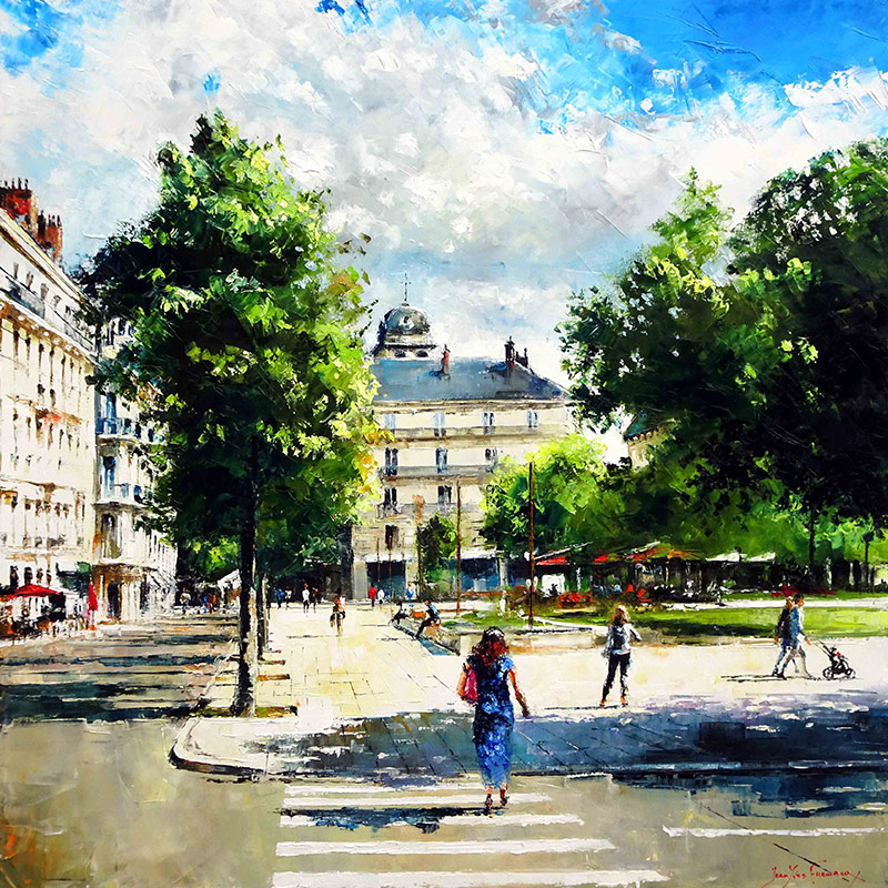 Grenoble, à l'ombre des arbres de la place Victor Hugo